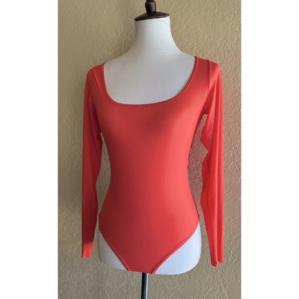 SKIMS Kim Kardashian Jelly Sheer Long Sleeve Bodysuit Size XL